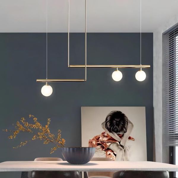 Lustres nórdicos sala de jantar ouro e14 lustre ladrelier simples de metal globo iluminação lâmpada de suspensão direta lâmpada