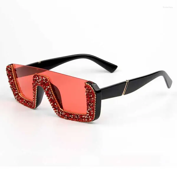 Sonnenbrille Luxus Strass Quadrat Marke Designer Frauen Brille Halbrahmen Vintage Brillen Trend Stil Brillen