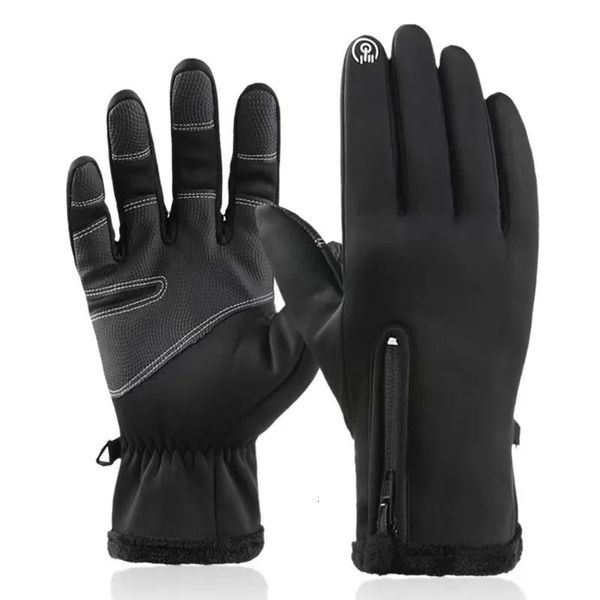 Лыжные перчатки, термостойкие, 1 пара, водонепроницаемые, для езды на велосипеде, для бега, с улучшенной функцией сенсорного экрана на кончиках пальцев для мужчин и женщин 231124