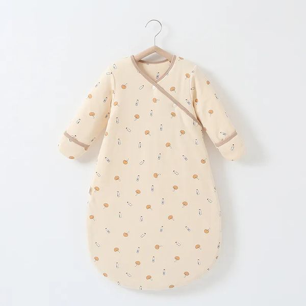 Uyku tulumları bebek doğdu% 100 pamuk uyku tulumu çocuklar için doğdu kış anti-tekme yorgan yumuşak sıcak çocuk pijama 231124