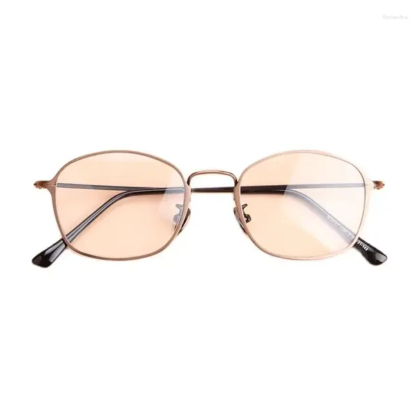 Óculos de sol quadros de metal oval óculos ópticos para homens design de moda arma azul café lente clara miopia óculos quadro feminino