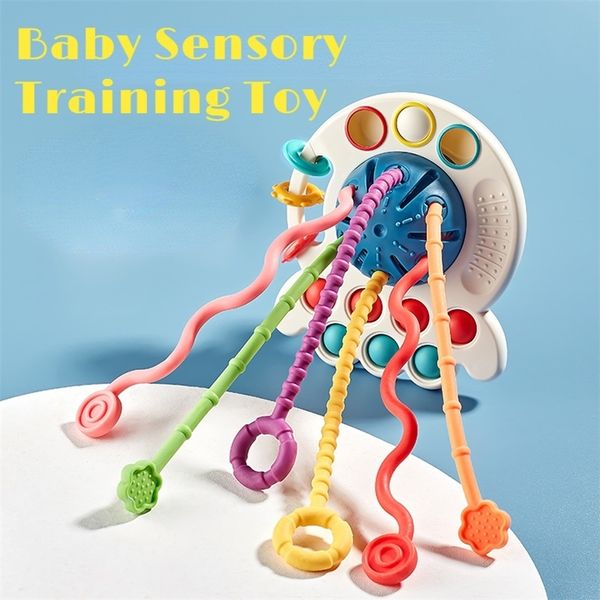 Decorazione da parete Baby Montessori Sviluppo sensoriale Giocattoli educativi Tirare la corda Dito Afferrare Formazione Apprendimento precoce Giocattolo Dentizione BPA gratuito 1 3Y 231123