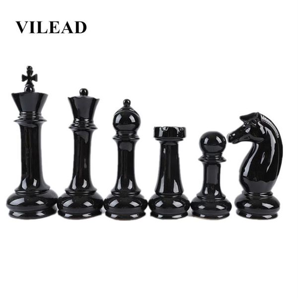 Vilead altı parçalı set seramik uluslararası satranç figürinleri yaratıcı Avrupa zanaat ev dekorasyon aksesuarları el yapımı süsleme t266w