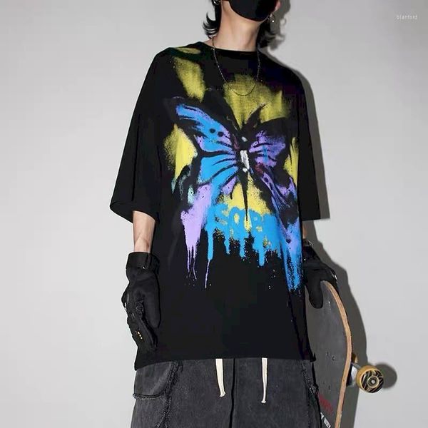 Magliette da uomo Maglietta Harajuku Punk Graffiti Vestiti da coppia Stampa Camicia oversize Abbigliamento uomo T-shirt Coreano Taglie forti T-shirt estive