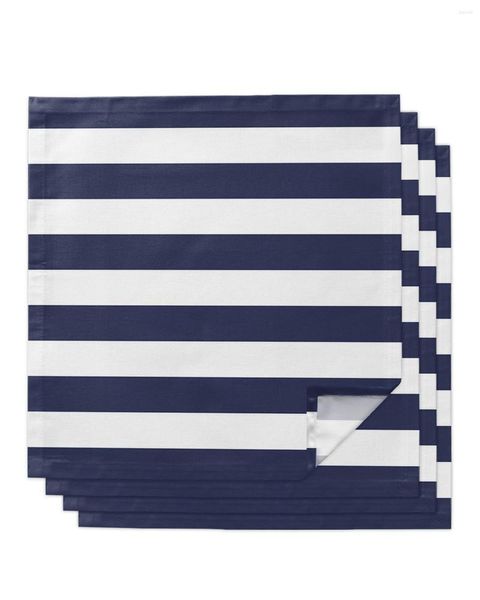 Mesa guardana marinha azul listras brancas guardanapos para toalhas de pano de pano de chá decoração de festas de casamento