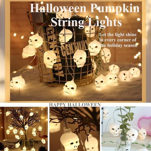 Strings Halloween Skull Lights LED String Decoration apontou