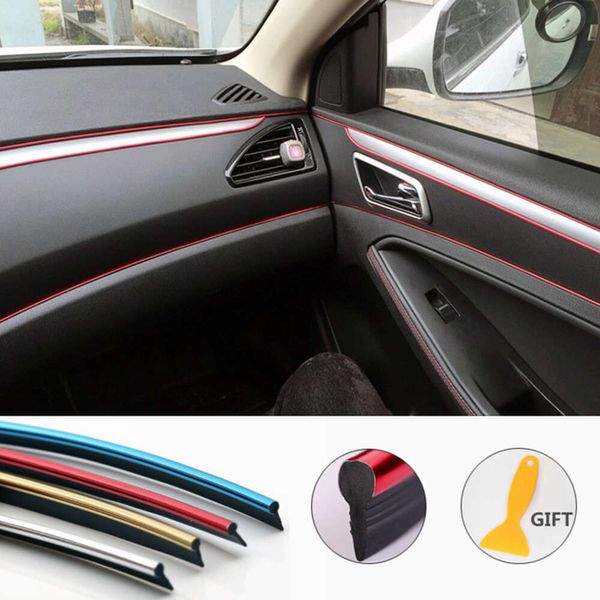 Novo 5m estilo do carro moldando decoração interior tiras guarnição painel borda da porta universal para todos os carros acessórios de automóvel estilo do carro