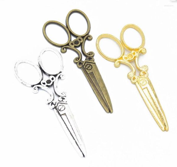 Charms 30pcs/lote 25 60mm 3 Liga de metal de metal de cor Big Scissors Charm Pingente Jóias F0172