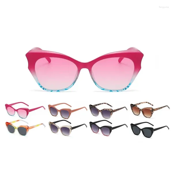 Óculos de sol 2023 Irregular Gradiente Cor Arco-íris Moda Olhos Sol Óculos Shades para Mulheres Oversized Personalizado Vintage Adultos