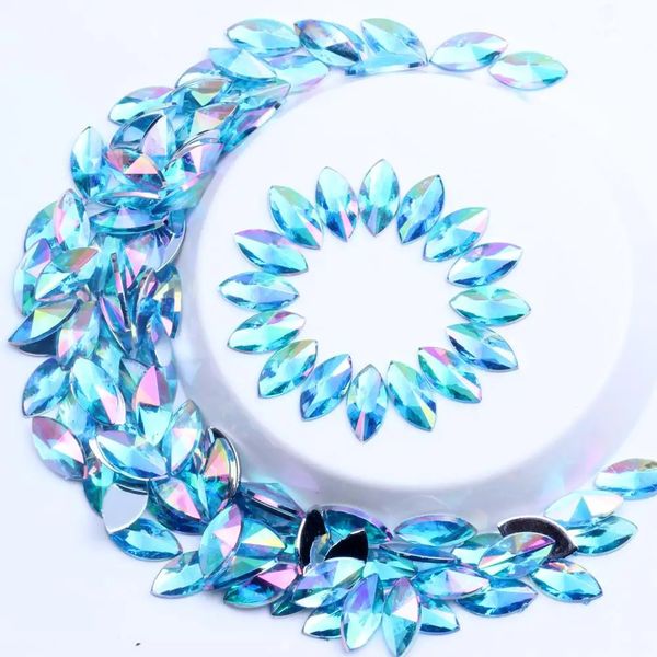 Decorazioni per nail art Strass acrilici Flatback Marquise 7x15mm 2000 pezzi AB Colori Perline per occhi a punta Unghie fai da te Art Custodie per telefoni Indumenti Forniture 231123