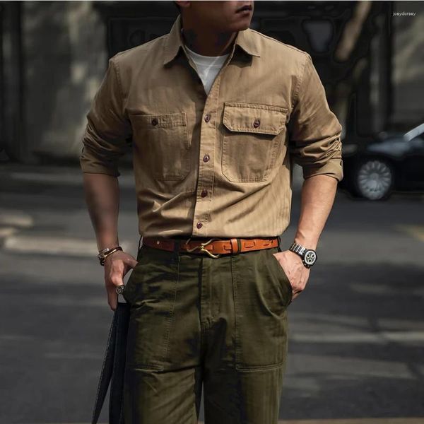 Erkekler Sıradan Gömlek Erkek Sonbahar Yakası Uzun Kollu Düğme Aşağı Aşağı Elbise Zır