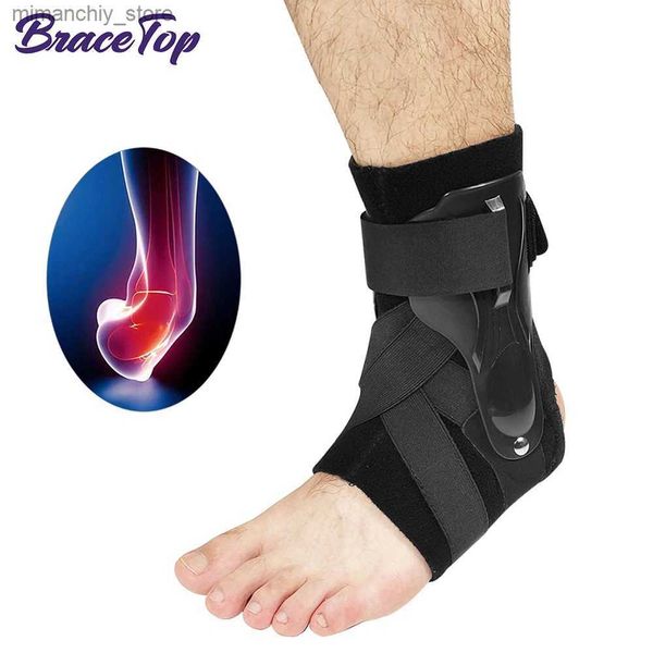 Suporte de tornozelo BraceTop 1PC Suporte de tornozelo Brace Bandage Foot Guard Protector Adjustab Ank Sprain Orthose Estabilizador Plantar Fasciitis Wrap Q231124