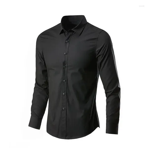 Camisas de vestido masculinas 2023 primavera e outono edição coreana tendência de moda bonito negócio profissional fino ajuste camisa de cor sólida