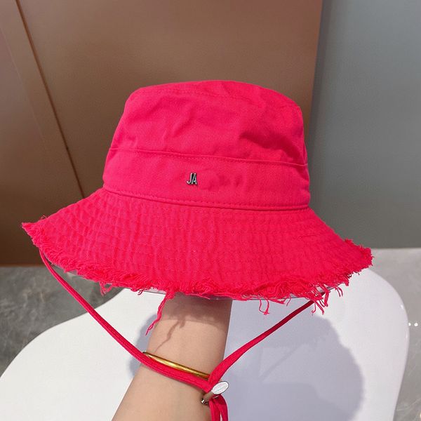 Chapéu de verão feminino de designer, chapéu protetor solar de aba larga e borda crua, chapéu de corda 11