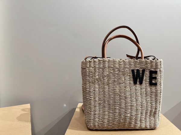Модельерская сумка, высококачественная соломенная сумка из лафита, портативная женская сумка для отдыха ручной работы большой вместимости, дизайнерская кожаная ручка и плечевой ремень