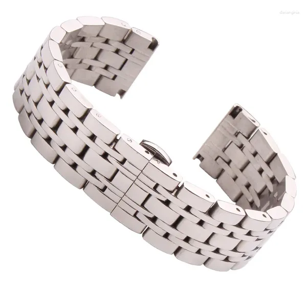 Assista Bandas 18mm 20mm 22mm Aço Inoxidável Banda Strap Prata Polido Mens Luxo Substituição Metal Watchband Pulseira Acessórios