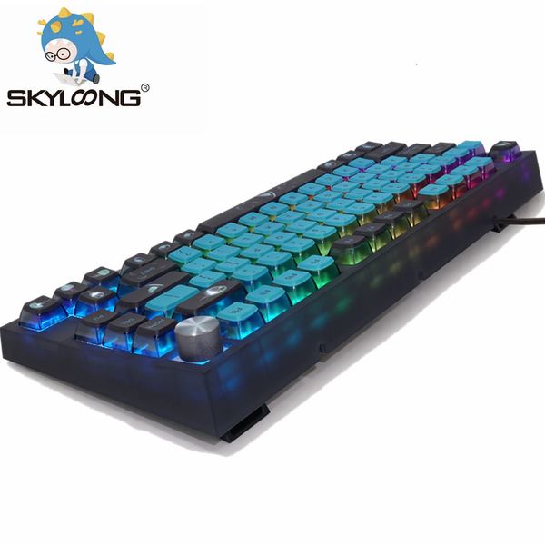 Клавиатуры SKYLOONG GK75 Jellyfish PBT Pudding Механическая клавиатура Сменный переключатель RGB с подсветкой 24G Bluetooth Беспроводная игровая 231123