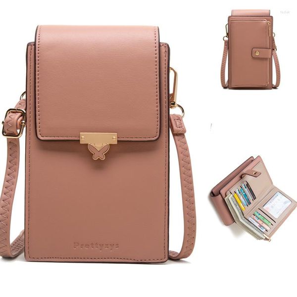 Carteiras Buckle Zipper Saco de celular Bolsa CARTULHA MULHERM ONE PIECE MULTIFUNCY Messenger ombro