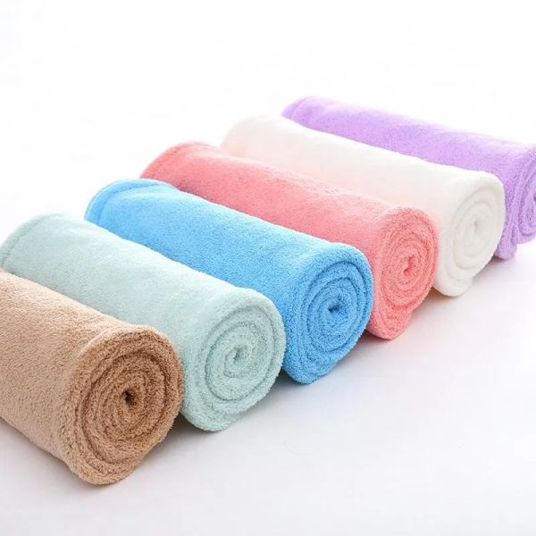 Asciugamano turbante per asciugatura, involucro in poliestere, cuffia da doccia assorbente solida ad asciugatura rapida per capelli lunghi