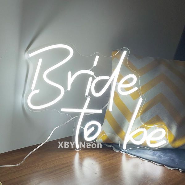 Forniture per feste Altro evento Insegna al neon personalizzata Bride To Be Wedding Flex Led Light Yard Garden Store Room Decoration