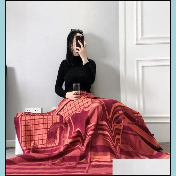 Cobertores superiores 16 designs carta manta de caxemira de lã 135x170cm xale cachecol grosso lã macia quente xadrez sofá cama decoração ar condicionado
