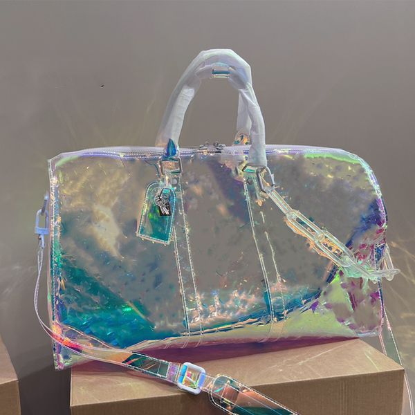 Designer Reisetasche Laserdruck Kette Handgepäck PVC Mode Seesäcke Männer und eine Schulter Seine große transparente Designer Schulter Luxus Handtaschen