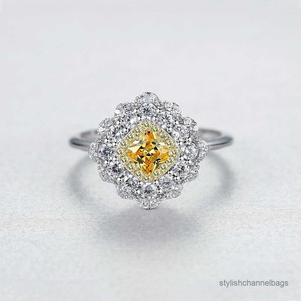 Band anéis de luxo moda de luxo colorido anel prateado de pedra prateada encantadora mão embutida