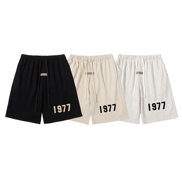 Homens 1977 shorts carta impressa calças curtas moda casual verão calças masculinas para masculino streetwear roupas esportivas