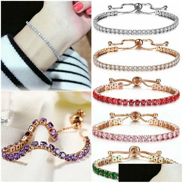 Kette Mticolored Kristallkette Armbänder für Frauen M Kubikzirconia Klassisches Tennisarmband Modeschmuck Drop Delivery Schmuck Brac Dhdoe