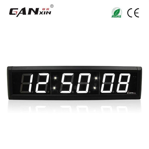 Ganxin2 3 polegadas 6 dígitos LED relógio de parede cor branca LED temporizador contagem regressiva de exibição de 7 segmentos com controle remoto287R