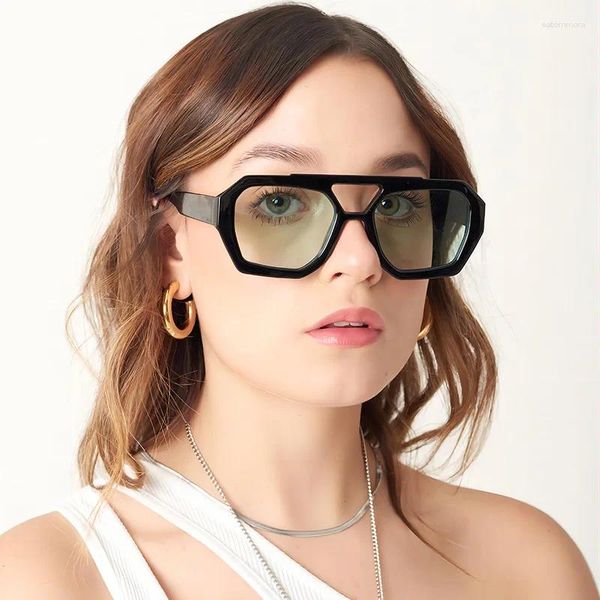 Sonnenbrille Vintage Unregelmäßige Marke Mode Frauen Polygon Klar Fahren Radfahren Schatten Sonnenbrille Computer Gaming Brillen