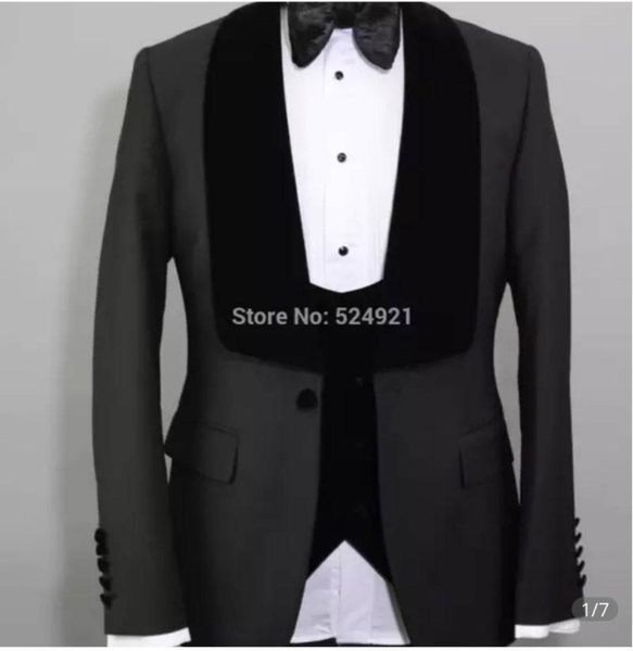 Erkekler Suits Blazers markası erkekler siyah damat smokin şal yaka sağdıçlar 3 adet set (ceket pantolonu yelek papyonu) d392
