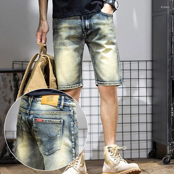 Herren Jeans Retro Denim Shorts Gerade Sommer Trendige Marke Hochwertige Coole Tägliche Plus Size Hosen