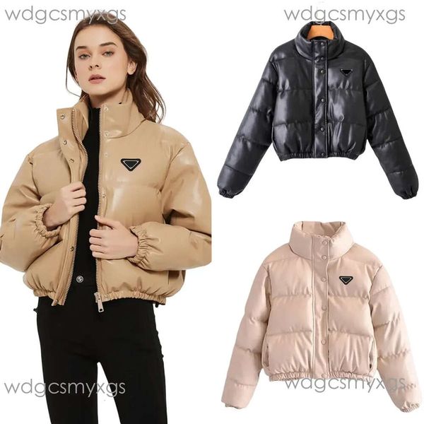 Doudoune P-ra Mode Lässig Einfarbig Prada Jacke Frauen Lederjacken Luxus Designer Marke Damen Kurzmantel Herbst und Winter Warme Kurze Oberbekleidung Tops