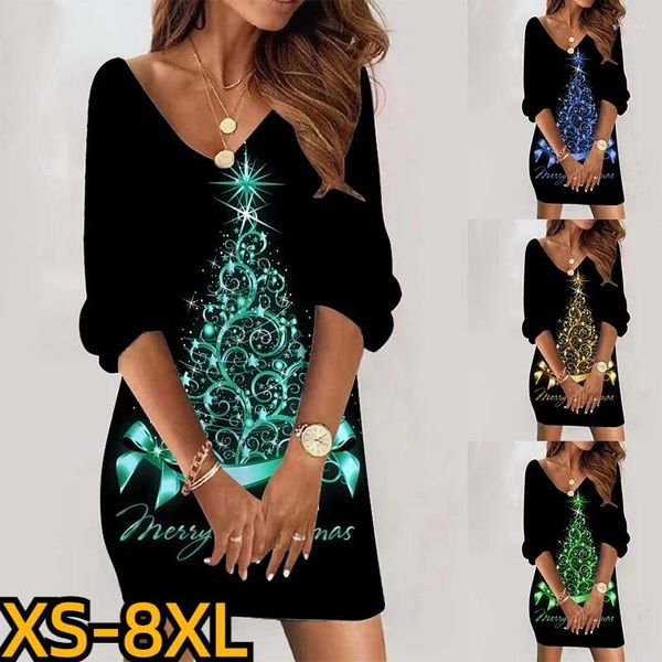 Vestidos casuais 2023 v-pescoço festa elegante e bonita mulheres outono inverno design impressão mulher roupas vestido feminino