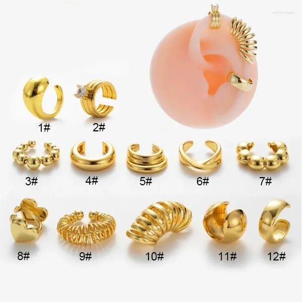 Brincos traseiros moda simples clipe de cobre falso piercing daith joias de orelha para mulheres festa uso diário presente