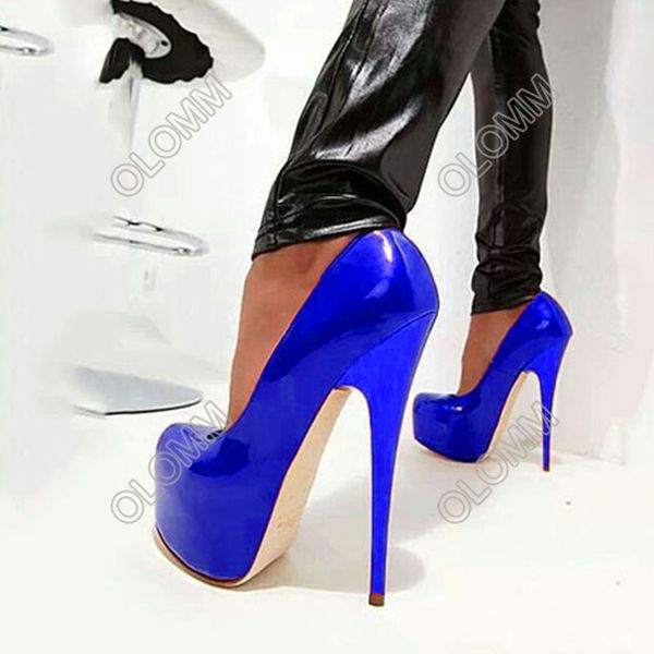 Olomm Décolleté con plateau da donna Décolleté da donna Décolleté sexy con tacco sottile Décolleté con punta tonda Splendidi 7 colori Scarpe da night club Donna Taglia USA 5-15