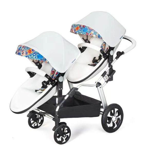 Baby-Zwillings-Kinderwagen, Schlepp-Vakuum-Reifen-Kinderwagen, tragbarer Buggy, mehrere Staaten, um Doppelsitze anzupassen, spezieller Auto-Anzug, weich, hochwertig