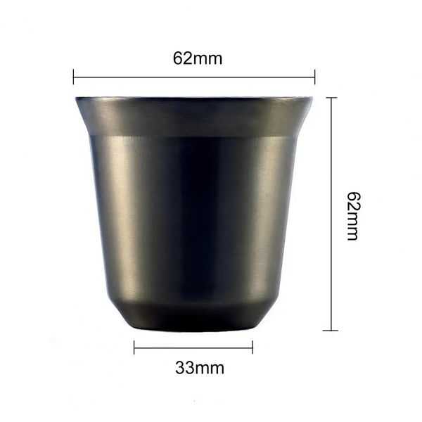 Кружки из нержавеющей стали с двойными стенками, милая чашка, кофейная кружка, 80 мл, изоляция для эспрессо, форма капсулы для кофе Nespresso Pixie, термокофейные кружки 231124