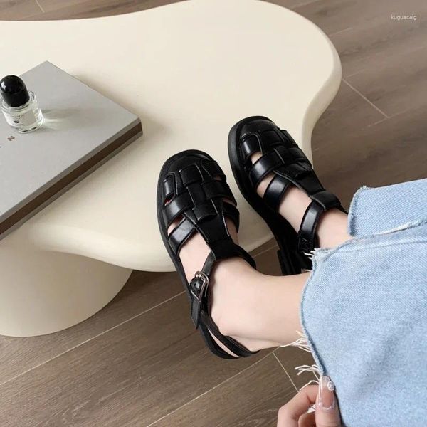 Sandalen frauen Schuhe 2023 Hohe Qualität Spitze-up Manschette Casual Frauen Runde Kappe Damen Alias De Mujer