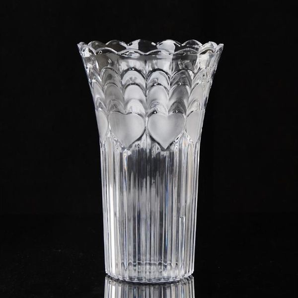 Vaso europeo in plastica trasparente imitazione vetro creativo di grandi dimensioni ricco di fioriera in bambù per acqua, ornamenti in cristallo anticaduta flower321d