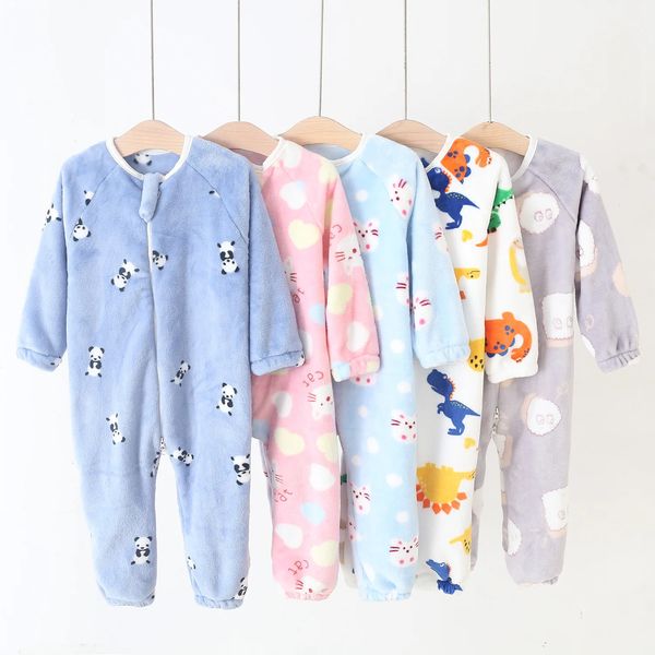 Strampler 1 bis 5 Jahre Winter-Flanell-Kinderschlafanzug Schlafsäcke Strampler für Jungen und Mädchen Anzüge für den Heimgebrauch 231124