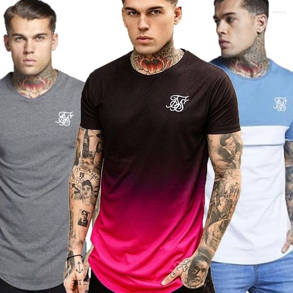 Herren T-Shirts 2023 Sommer Sik Seide Herren Kurzarm T-Shirt Herren Jungen Tops T-Shirts Casual T-Shirt Shirt Herren