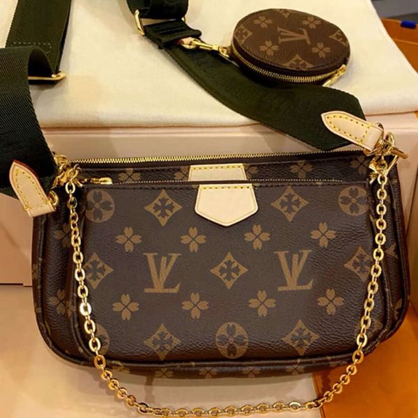 Bolsa feminina de alta qualidade, 3 peças, multifuncional, bolsa de designer, bolsa de couro crossbody, bolsa de ombro mensageiro, carteira de embreagem