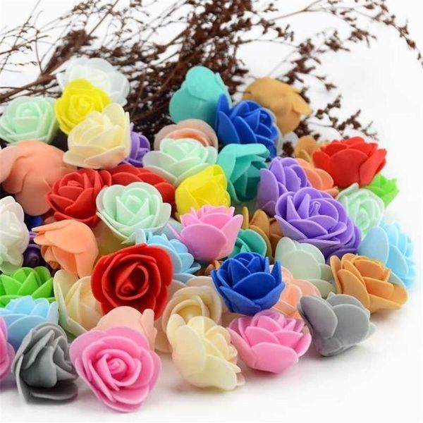 500 Stück Beutel, Mini-PE-Schaum-Rosen-Blumenkopf, künstliche Blumen, handgefertigt, DIY, Hochzeit, Heimdekoration, festliche Party-Zubehör 211023214s