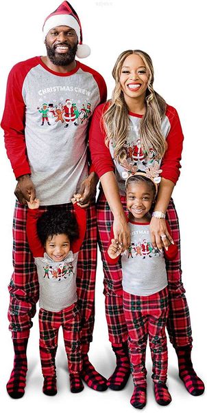 Одежда устанавливает семейство семейства детского места, соответствующего рождественским праздничным наборам пижамы, уютная подготавшая 100% хлопок, взрослый, большой ребенок, малыш, малыш