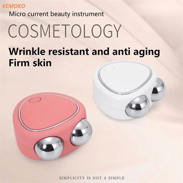 Dispositivos de cuidados faciais Massagem Portátil Beleza Massageador Elétrico Elevador Rolo Microcurrent Sonic Vibration Lifting Skin Aperte 231123
