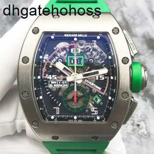 Часы Richardmill Швейцарские механические часы Richar Miller Rm1101 Мужские Дата Месяц Время Полет Назад Прыжок 50x42,7 мм Автоматические