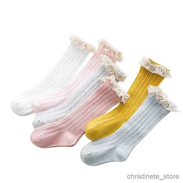 Kindersocken Kinder Kniestrümpfe mit Spitze Cheap Stuff Rüschensocken Kind Prinzessin Mädchen Baby Beinlinge Baumwolle