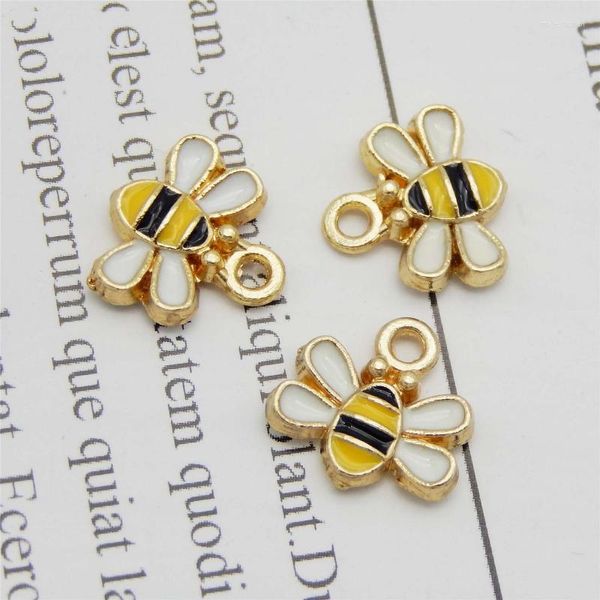 Charms Graceangie 10pcs Tiny Bee Emamel Charm для ювелирных украшений